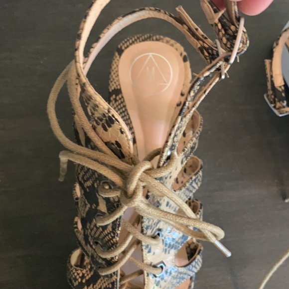 MISSGUIDED snake print lace up sandals! - Picture 7 of 7